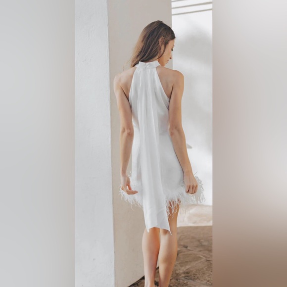 Untamed Petals Dalia Wedding Party Dress with Feathered Bottom - Picture 6 of 14